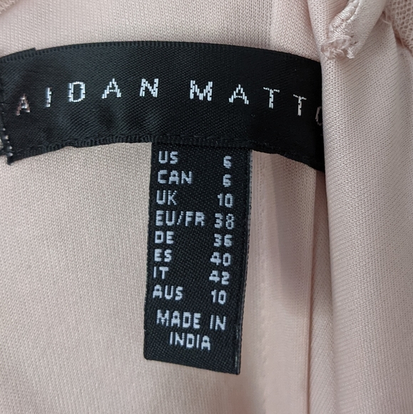 NEW AIDAN MATTOX Petal Blush Deco Beaded Sequin Formal Evening Maxi Gown Dress - Picture 10 of 12